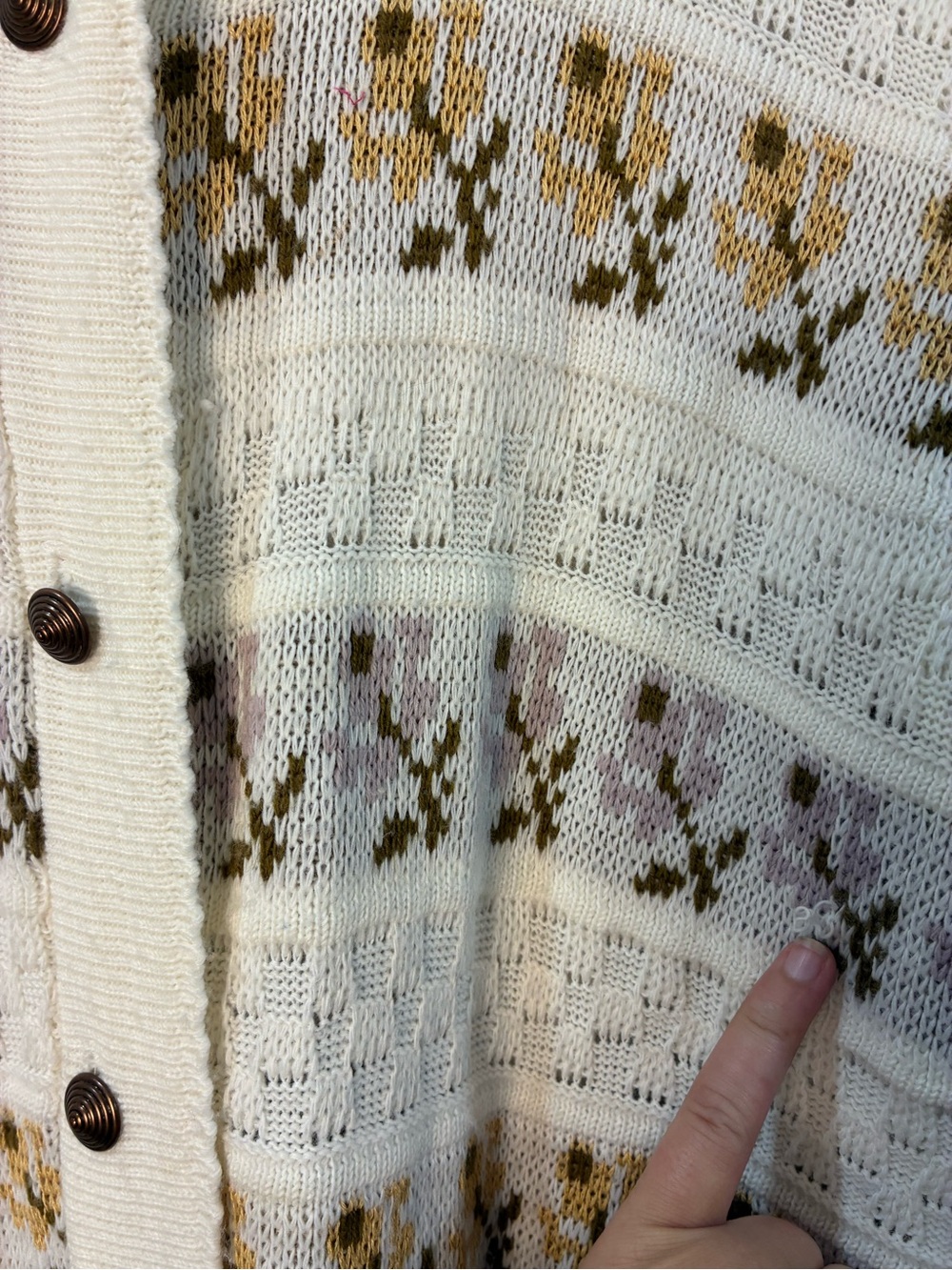 Vintage Cardigan English Knit Cottagecore Floral Grandpa Sweater Made In England - Picture 7 of 7